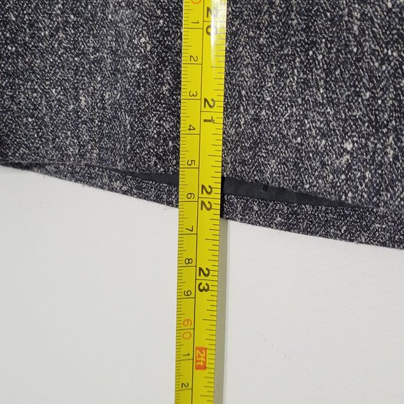 Le Grenier A-Line Knee Skirt Heathered Gray Herringbone Lined Stretch Womens 11 - Picture 9 of 12